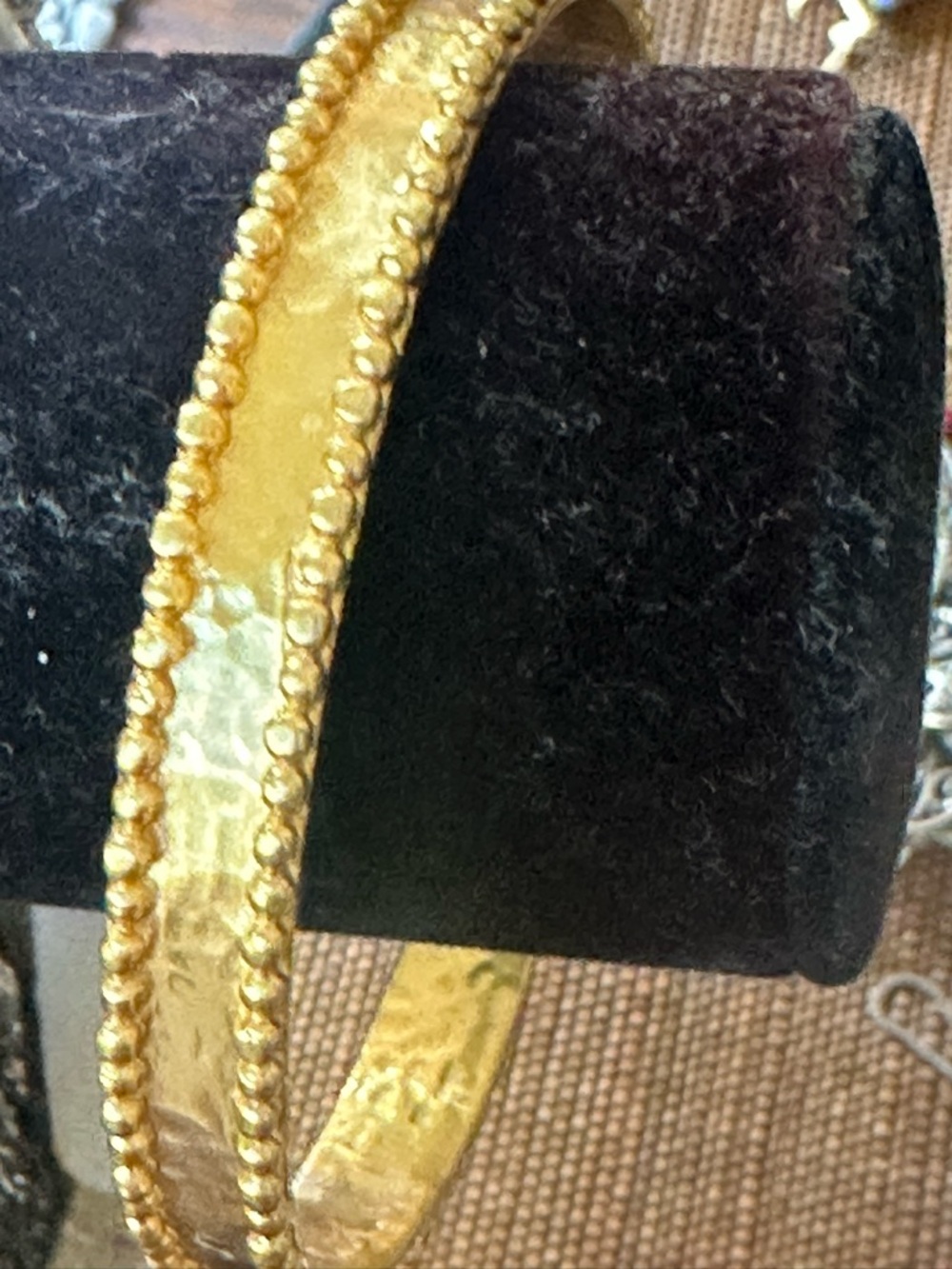Gold-Tone Hammered Julie vos Beaded Bangle Bracelet